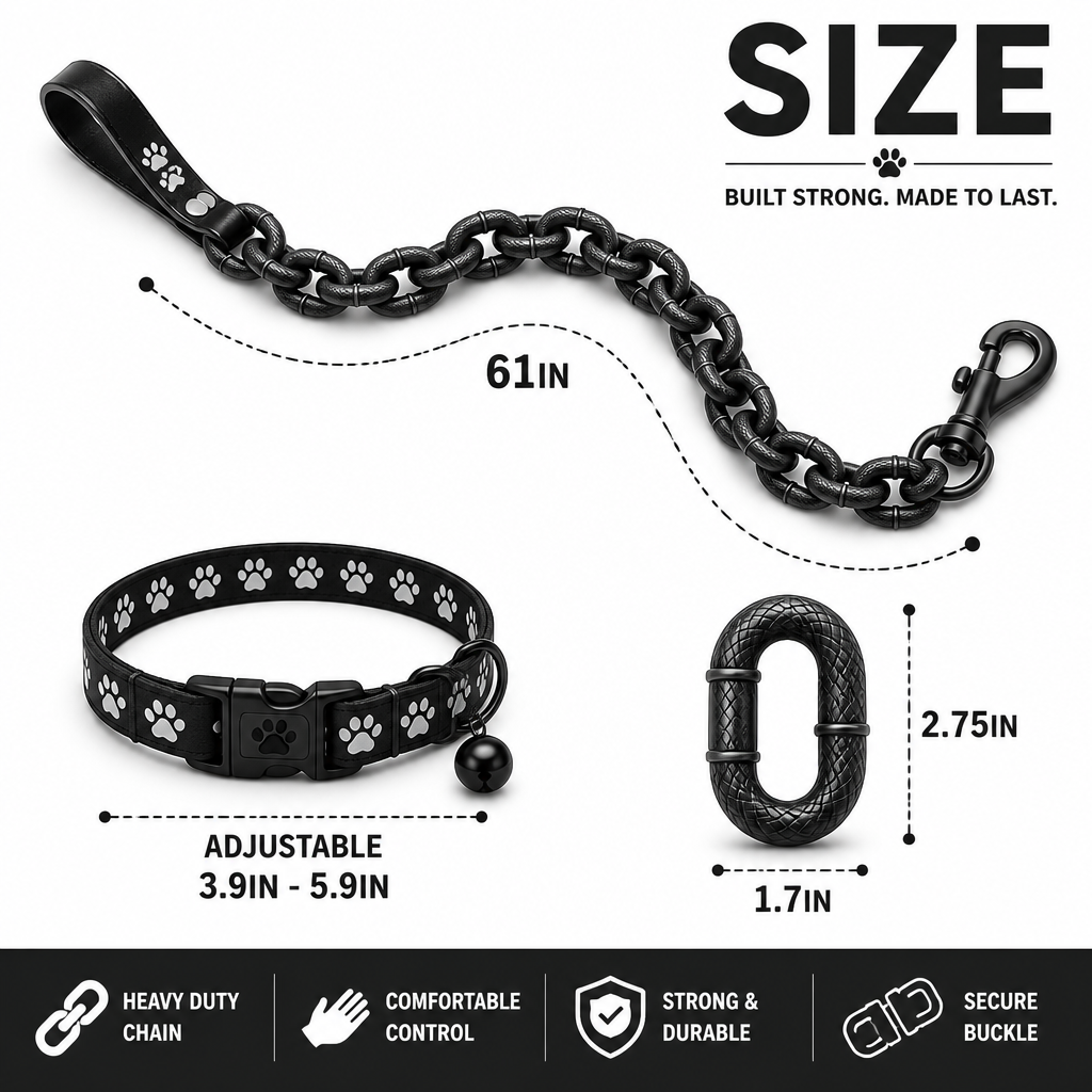 Leashly™ Oversized Chain Leash (Lightweight)